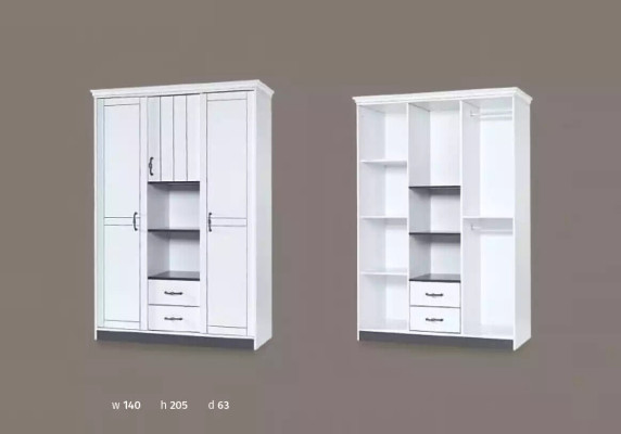 Armario de estilo rústico para ropa, muebles de dormitorio de madera blanca, armario, armarios elegantes.