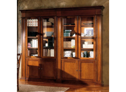 Estantería de salón, estante, librería, madera, armario de oficina, vitrinas, Italia.