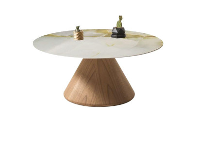 Mesa auxiliar de diseño para sala de estar, mesa redonda de muebles.
