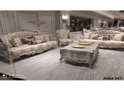 Conjunto de Sofá Barroco Rococó Muebles Sala de Estar Juego de Asientos Acolchado 4 piezas. Nuevo.