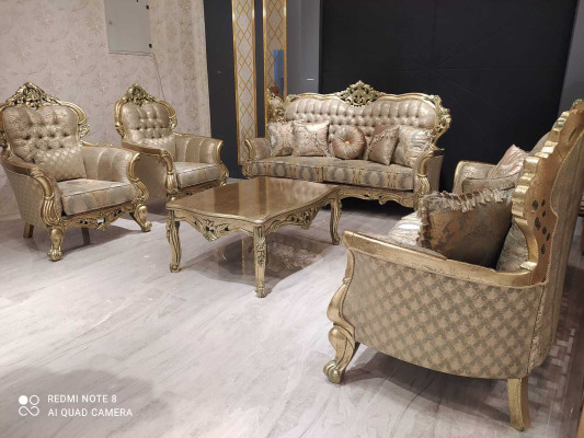 Conjunto de sofás franceses para muebles tapizados. Juego de sofá 5 piezas con mesa.