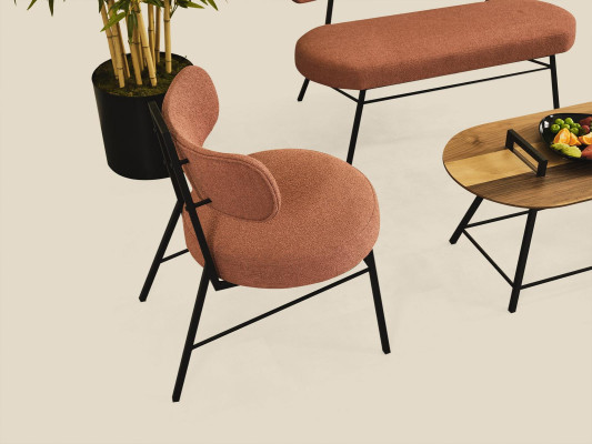 Set 4 piezas Banco 2 sillas Mesa de centro Asiento Banco Textil Madera Diseñador