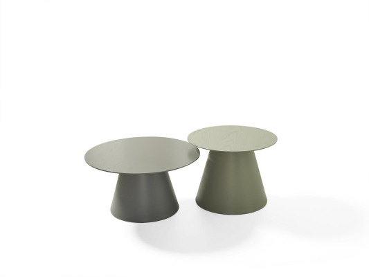 Conjunto de mesas de centro redondas de 2 piezas, mesas auxiliares de madera para sala de estar, estilo de lujo.