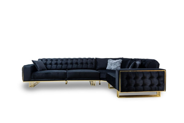 Sofá esquinero exclusivo moderno en forma de L, estilo de diseño, muebles de salón, conjunto de esquinero.