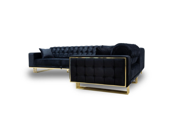 Sofá esquinero exclusivo moderno en forma de L, estilo de diseño, muebles de salón, conjunto de esquinero.