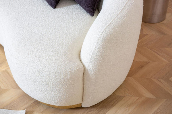 Sofá redondo de diseñador, conjunto de esquina blanco, muebles modernos en la sala de estar de lujo