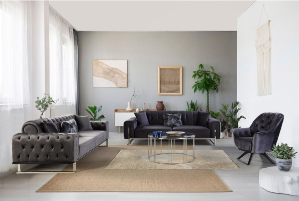 Conjunto de sala de estar de diseñador, conjunto de sofás 3+3+1 asientos, muebles de salón conjunto de sofás de 3 piezas.
