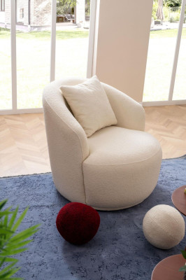 Sillón moderno blanco para sala de estar, mueble de asiento textil de diseño para sala de estar o club.