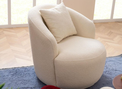 Sillón moderno blanco para sala de estar, mueble de asiento textil de diseño para sala de estar o club.