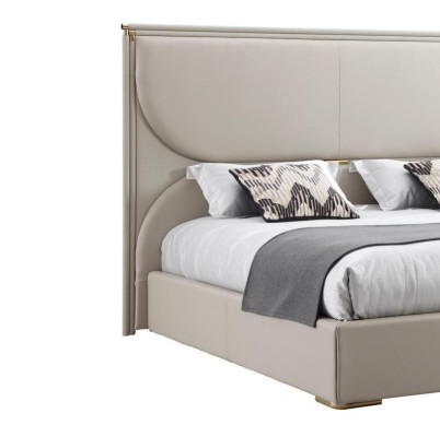Lujo dormitorio cama muebles de diseño cama blanca textil camas madera nueva