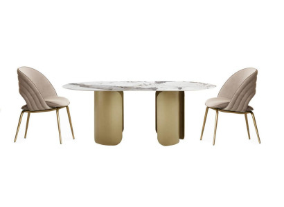 Conjunto exclusivo de comedor compuesto por mesa de comedor de 5 piezas + 4 sillas de lujo completo