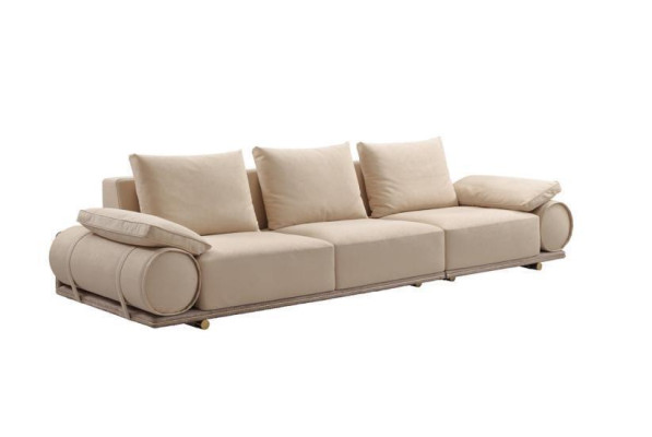 Sofás de tapicería modernos de tres plazas para la sala de estar. Sofá de lujo muebles tapizados.