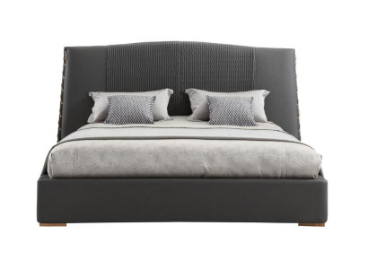 Cama de lujo Marco de cama de madera gris Doble cama Doble marco de cama.