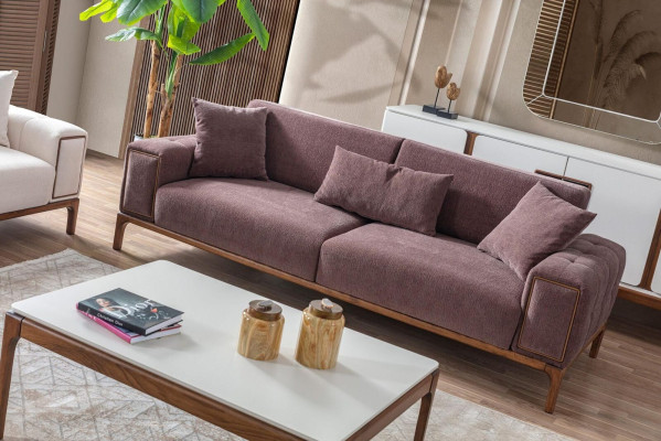 Juego de sala: sofá de 3+1 plazas, mesa de centro, conjunto de sofá y sillón de diseño moderno.