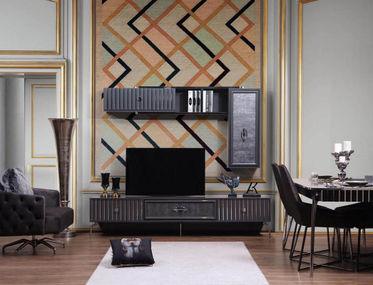 Mueble de salón de lujo, aparador de salón, estantería RTV, paredes de armario.
