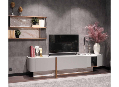 Conjunto de sala de estar de lujo: mueble de pared, soporte para TV, aparador, estante nuevo.