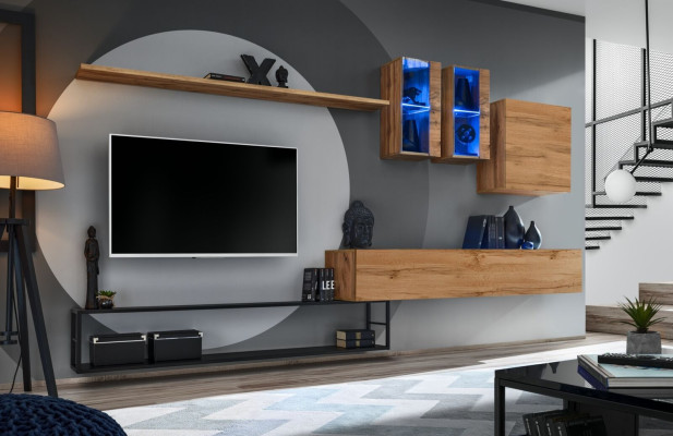 Mueble de salón marrón Aparador de diseñador Soporte de TV Mobiliario Lujo Completo Nuevo