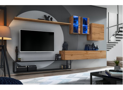 Mueble de salón marrón Aparador de diseñador Soporte de TV Mobiliario Lujo Completo Nuevo