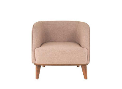 Sillón beige tapizado salón de una plaza sillón de diseñador lounge relax.