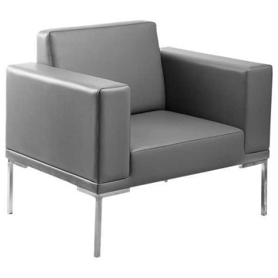 Sillón de televisión gris, diseño de sillón tapizado, sillón reclinable relajante de una plaza.