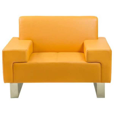 Sillón amarillo de diseñador de una plaza Sofá de una plaza Sillón de cuero Lounge de una plaza
