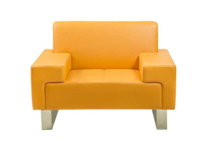Sillón amarillo de diseñador de una plaza Sofá de una plaza Sillón de cuero Lounge de una plaza