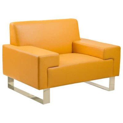 Sillón amarillo de diseñador de una plaza Sofá de una plaza Sillón de cuero Lounge de una plaza