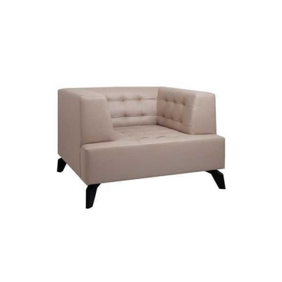 Sillón de cuero beige de lujo Lounge Acolchado Individual Relax Sillón de club Estilo