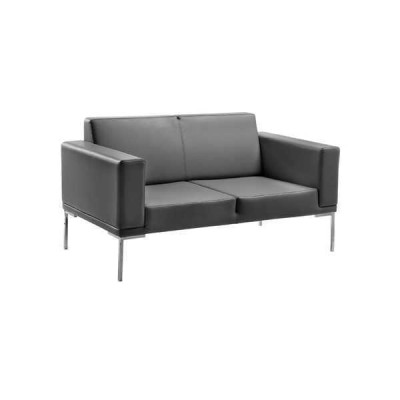 Estilo de oficina gris Sofá de diseñador de 2 plazas de cuero artificial Couches 2er.