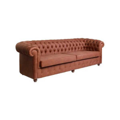 Sofá Chesterfield marrón de tres plazas, sofás modernos de salón 3 plazas.
