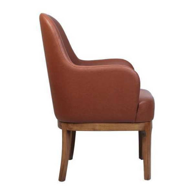 Silla de salón marrón de diseñador, individual de lujo, butaca.