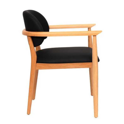 Silla de salón negro diseño silla de comedor de lujo individual muebles de madera