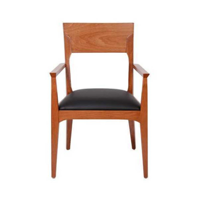 Silla de madera marrón de diseñador, silla de comedor individual de lujo, mueble de 1 plaza.