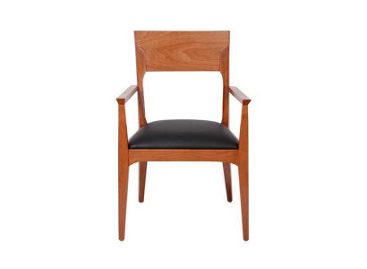 Silla de madera marrón de diseñador, silla de comedor individual de lujo, mueble de 1 plaza.