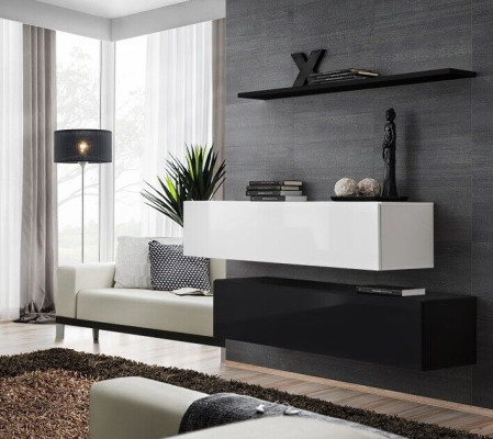 Sala de estar Negro Conjunto de muebles de gabinetes de diseñador Estante de pared Moderno Nuevo Muebles.