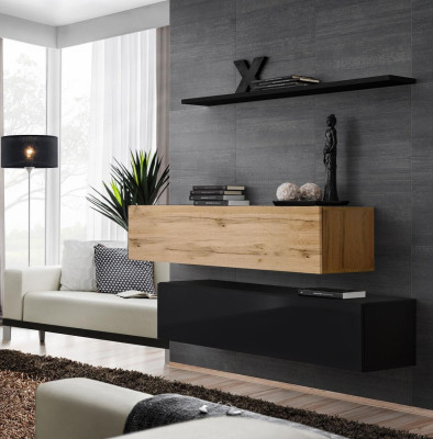 Muebles de salón de lujo, conjunto elegante de pared de 130 cm, juego de 3 piezas, armario de pared.