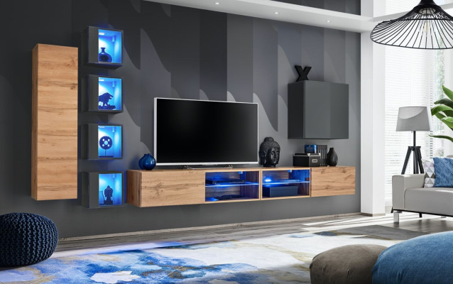 Mueble de salón de pared de 320 cm Aparador moderno para televisión Aparador salón - Muebles de salón