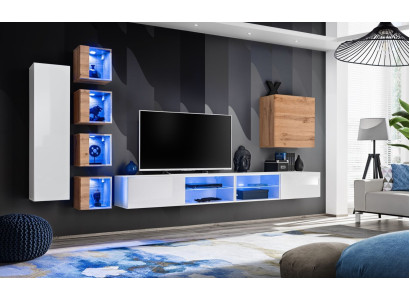 Mueble de pared, armario de diseñador, estantes de pared, aparador, armario mural, muebles de salón.