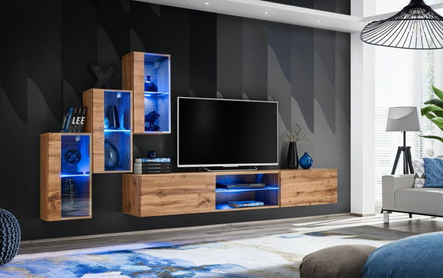 Conjunto de muebles para pared moderno, diseñador, set de 4 piezas, estantes de pared, mobiliario nuevo.
