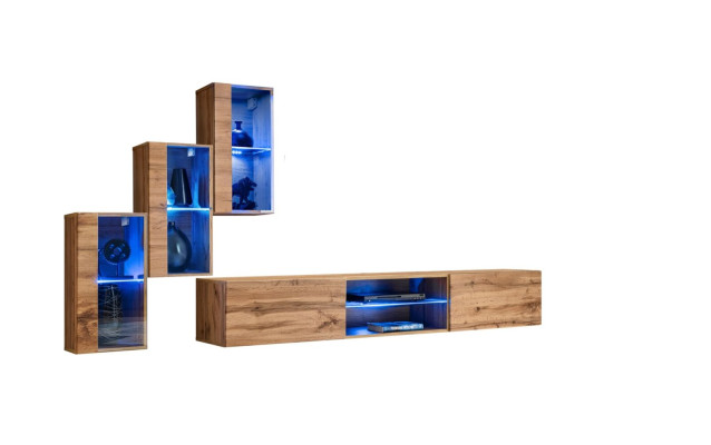 Conjunto de muebles para pared moderno, diseñador, set de 4 piezas, estantes de pared, mobiliario nuevo.
