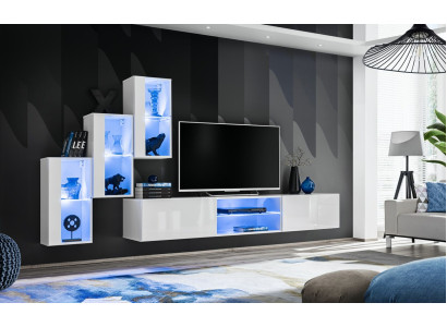 Conjunto de sala de estar de lujo nuevo, 210 cm de moderno conjunto de sala de estar, mueble de pared estantes.