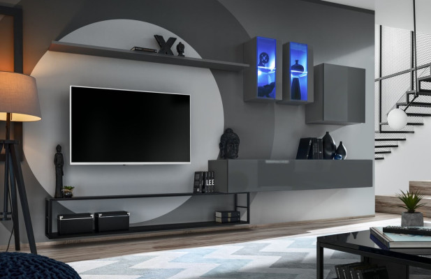 Juego completo de muebles de sala de estar 6 piezas, pared de sala de diseño, muebles de lujo, aparador.