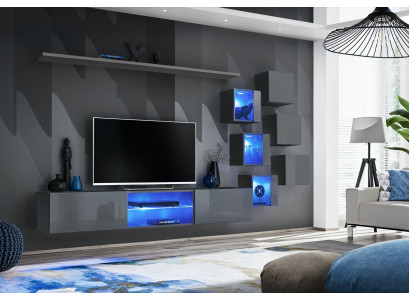 Set de muebles de lujo de 8 piezas, estantería de pared, 6 armarios de pared, nuevo mobiliario.