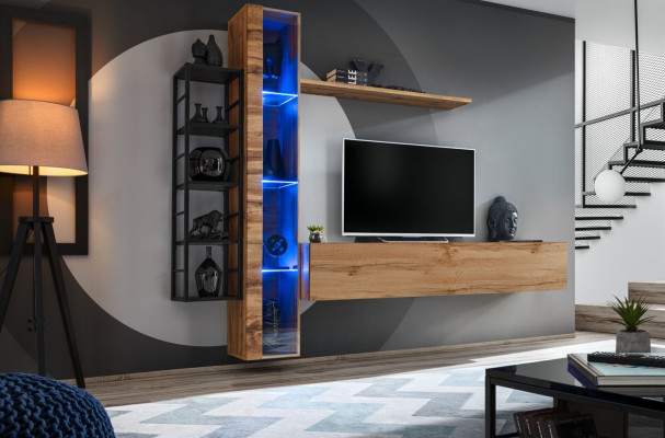 Conjunto completo de muebles de lujo para salón de diseño de Braun, muebles de lujo para la sala de estar, armario para la sala.