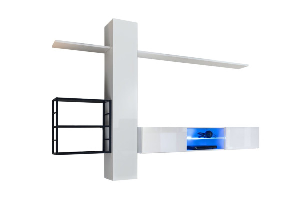 Muebles de salón conjunto 270 cm armario de pared blanco estanterías de pared decoración