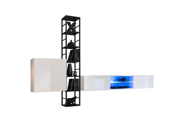 Conjunto completo de sala de estar de lujo de 3 piezas: pared de sala, armario de pared, soporte para TV diseño.