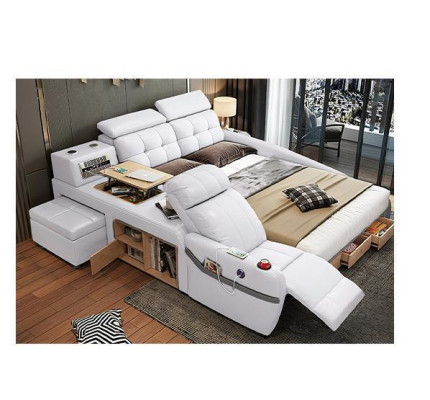 Cama de diseño multifunción grande cuero sintético hotel tapizado 180x200 camas nuevas