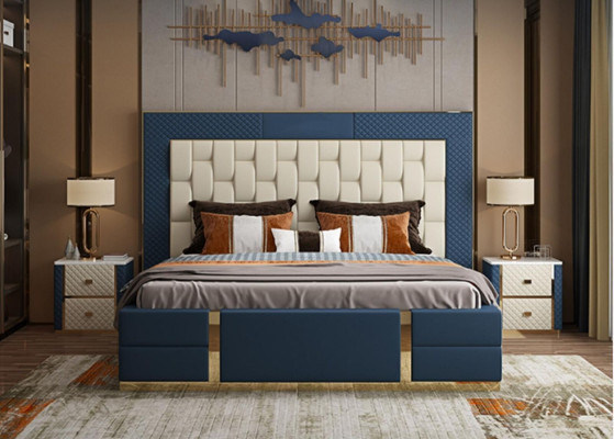 Diseño cama box spring moderna cama doble cama de hotel de lujo 180x200 nueva.