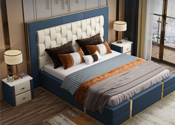 Diseño cama box spring moderna cama doble cama de hotel de lujo 180x200 nueva.