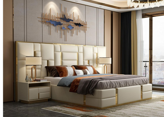 Diseño de conjuntos de dormitorio Cama Moderna Lujo Hotel Muebles